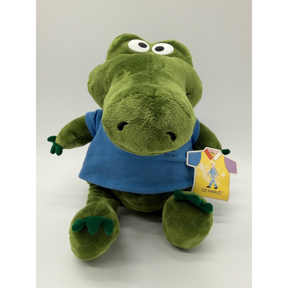 Vintage 2005 Commonwealth Le Harve Crocodile Alligator Plush Green Blue top new - Picture 2 of 7